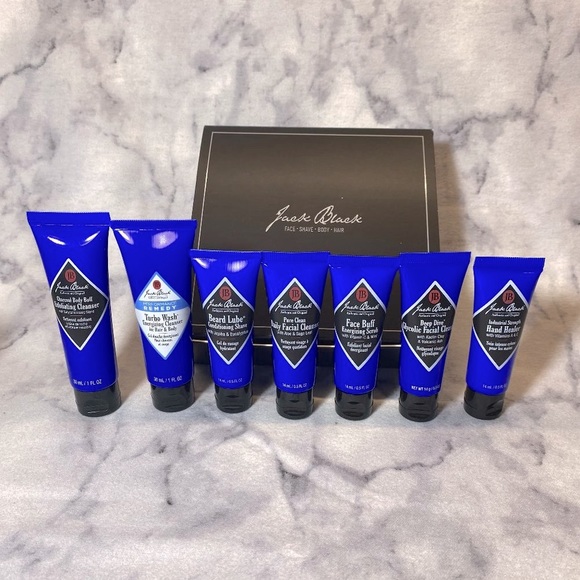 Jack Black Skincare Gift Set 7pc Boxed, Face Scrub, Cleanser, Shave, Hand, NEW - Picture 2 of 13